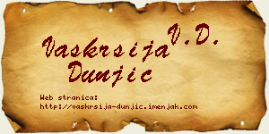 Vaskrsija Dunjić vizit kartica